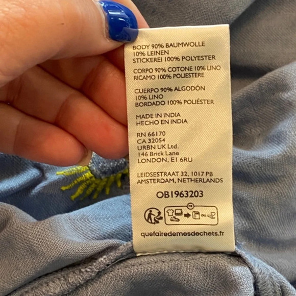 New! Free People Emory Embroidered Sun Midi Dress blue nwot 27068 - Picture 12 of 14